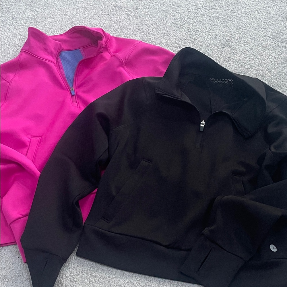 Set of Two Girls Quarter Zip Pullovers Size Medium (7-8)